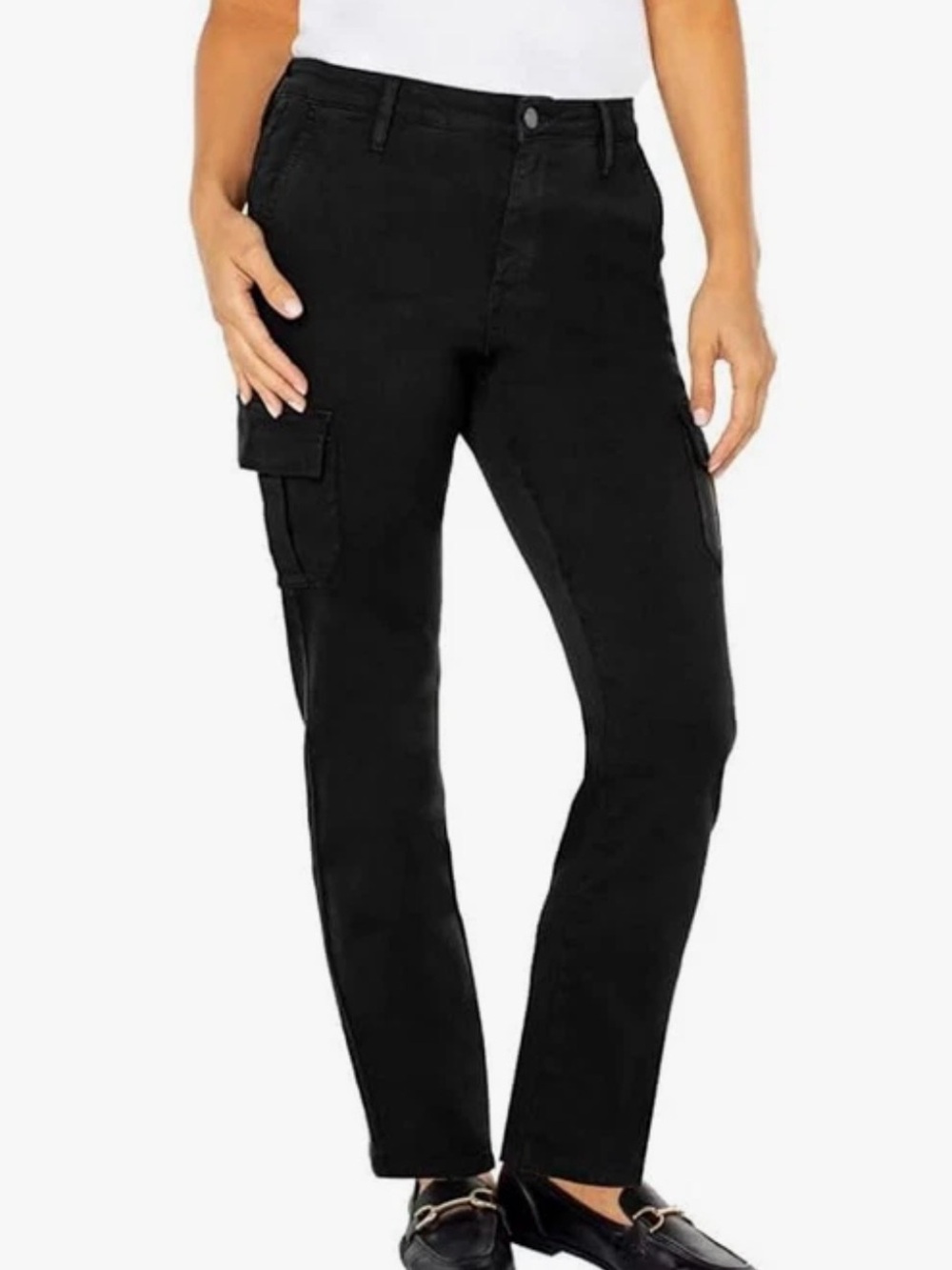 Well Worn Black Straight Leg Cargo Jeans  Size 4/27